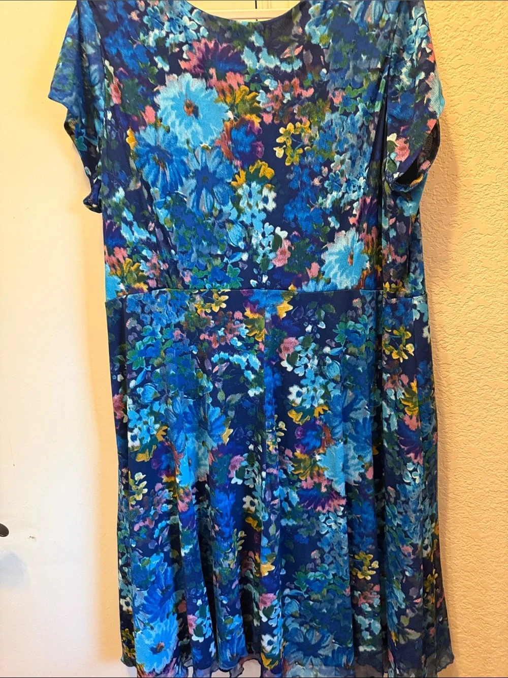 Roaman's Navy & Blue Floral Scoop-Neck Tunic